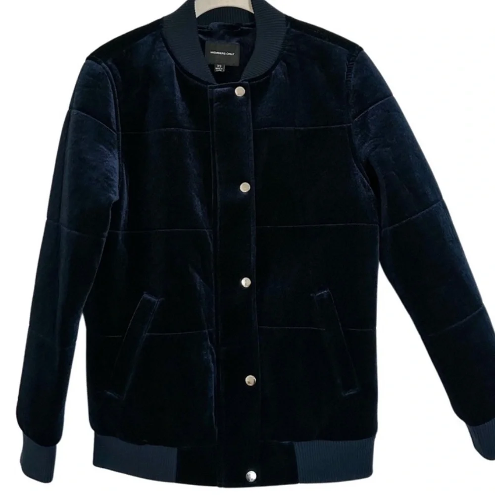 MEMBERS ONLY RETRO VELVET QUILTED BOMBER JACKET - Picture 3 of 6